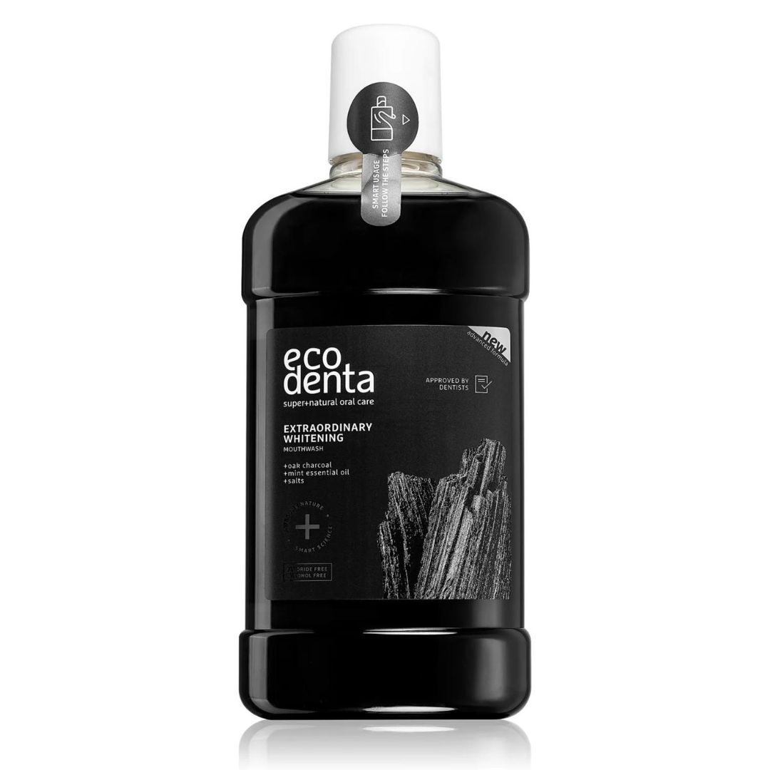 Ecodenta 500 ml ústní voda černá s bělícím účinkem